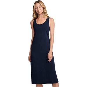 Jockey Women’s Activewear Cotton Stretch Tank Dress with Built-in Bra(Blue Heather)