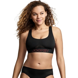 Jockey Women’s Bra EverActive VentraCool Air Low-Impact Sports Bra(Black)