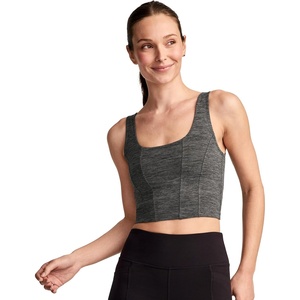 Jockey Women’s Bra Longline Low Impact Sports Bra(Black Heather)
