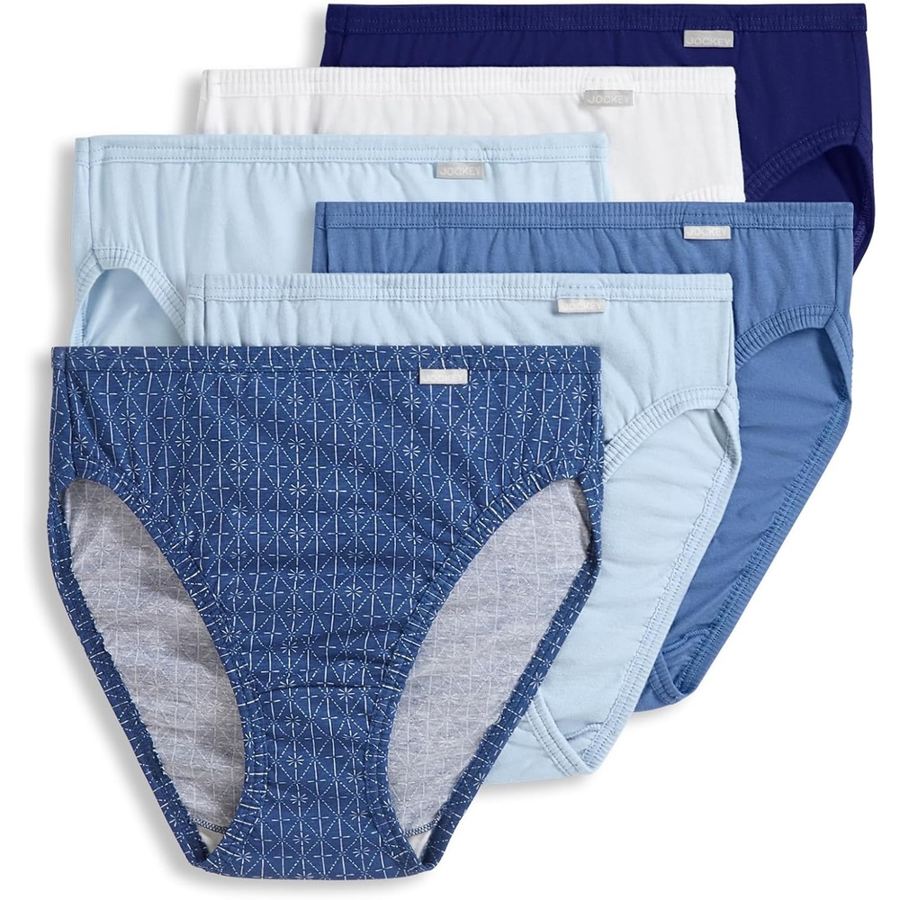 image:imageJockey Womens Underwear 100 Cotton Elance French Cut  6 PackFlower Grid