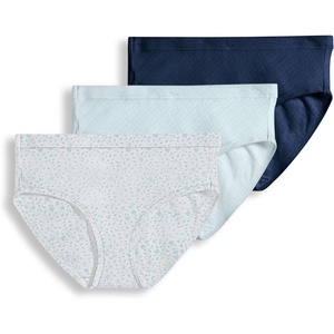 Jockey Women’s Underwear 100% Cotton Elance Breathe Brief – 3 Pack(Flowing Fine/Frothy Blue/Navy)