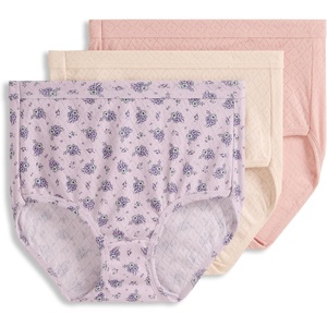 Jockey Women’s Underwear 100% Cotton Elance Breathe Brief – 3 Pack(Foraged Blooms)