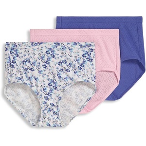 Jockey Women’s Underwear 100% Cotton Elance Breathe Brief – 3 Pack(Future Dusk/Harmonious Floral/Pink Opal)