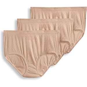 Jockey Women’s Underwear 100% Cotton Elance Breathe Brief – 3 Pack(Light)