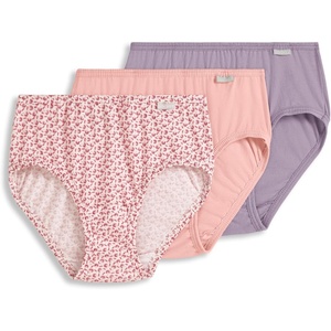 Jockey Women’s Underwear 100% Cotton Elance Breathe Brief – 3 Pack(Lilac Dreams/Floral Wish/Blushing Rose)