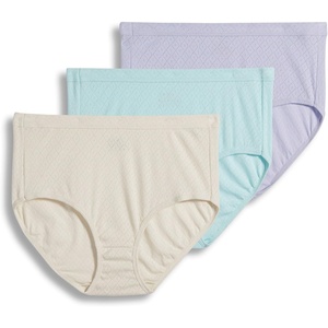 Jockey Women’s Underwear 100% Cotton Elance Breathe Brief – 3 Pack(Multicolored)