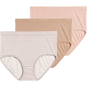 Jockey Women’s Underwear 100% Cotton Elance Breathe Brief – 3 Pack(Nude)
