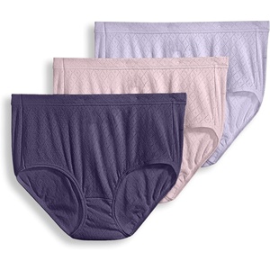 Jockey Women’s Underwear 100% Cotton Elance Breathe Brief – 3 Pack(Purple Dream)