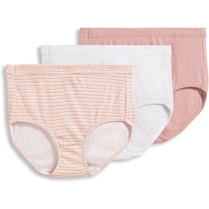 Jockey Women’s Underwear 100% Cotton Elance Breathe Brief – 3 Pack(White/Seashell Rose/Neutral Rose Horizon)