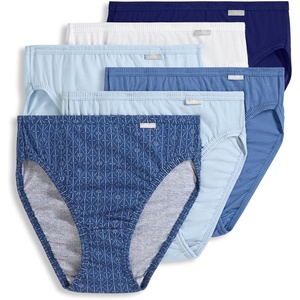 Jockey Women’s Underwear 100% Cotton Elance French Cut – 6 Pack(Flower Grid)