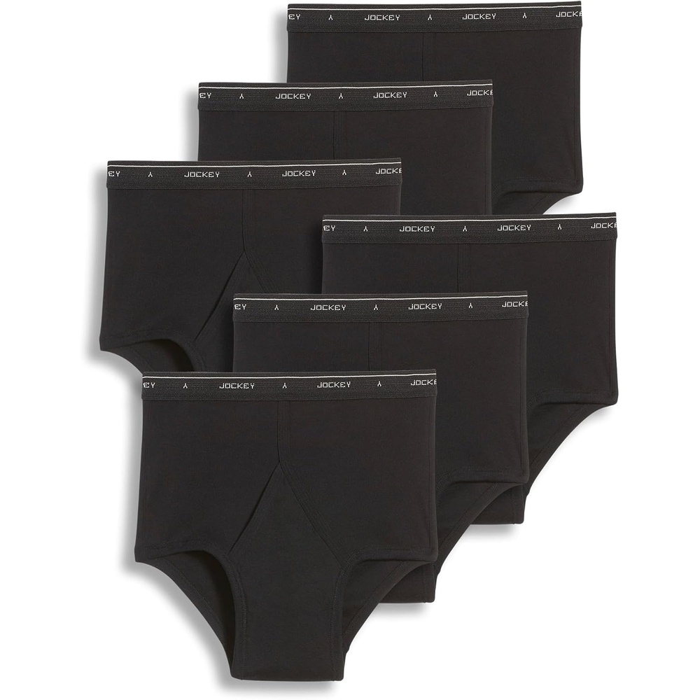 image:imageJockey Classic Full Rise Brief 6 Pack  100 Cotton Underwear for MenBlack