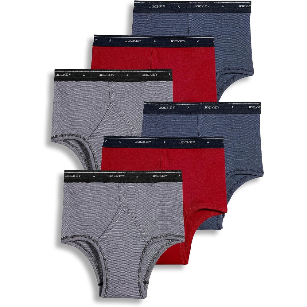 image:imageJockey Classic Full Rise Brief 6 Pack  100 Cotton Underwear for MenBlue