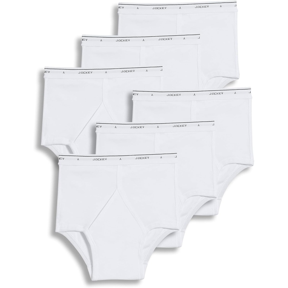 image:imageJockey Classic Full Rise Brief 6 Pack  100 Cotton Underwear for MenWhite
