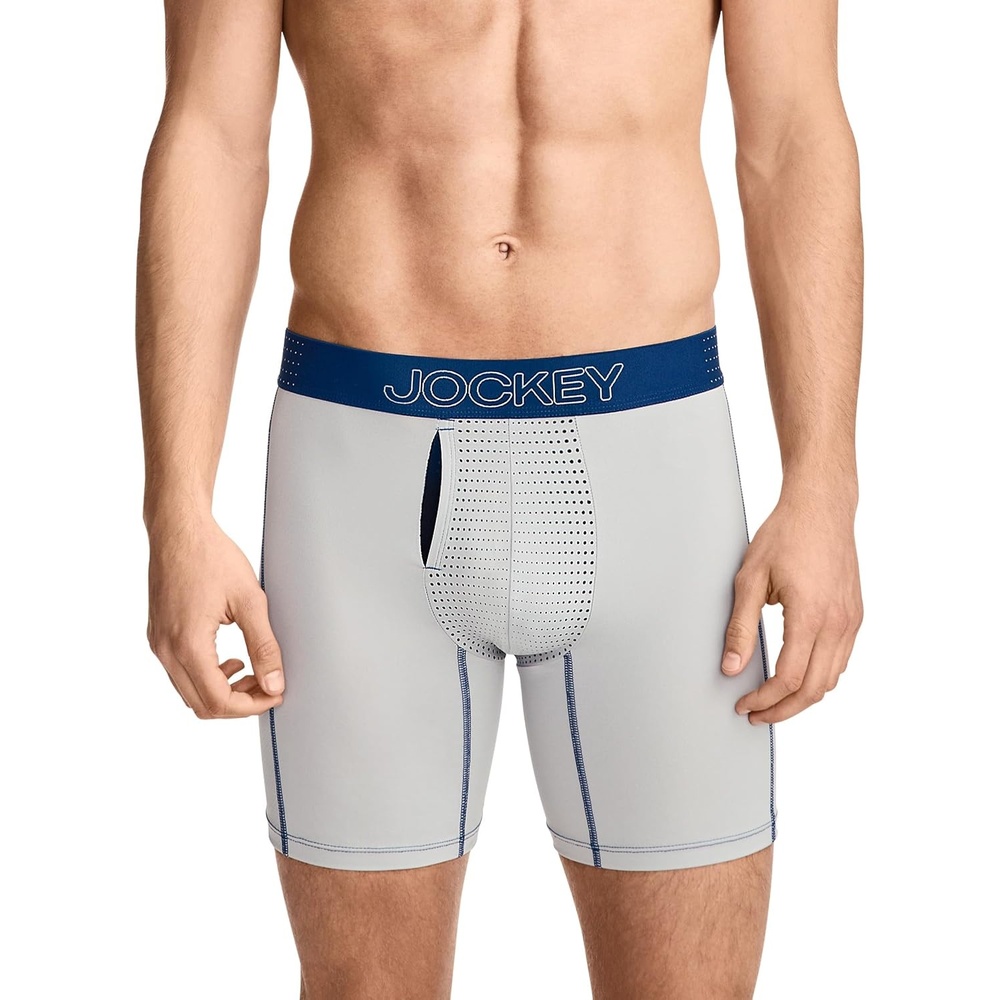 image:imageJockey Mens Underwear EverActive VentraCool Air 6 Boxer BriefGrey Majestic