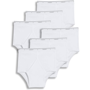 Jockey Classic Full Rise Brief- 6 Pack – 100% Cotton Underwear for Men(White)