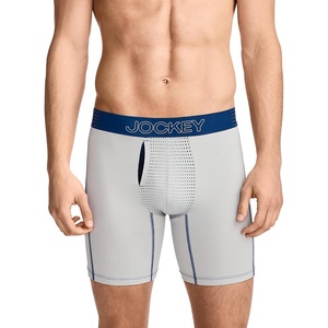 Jockey Men’s Underwear EverActive VentraCool Air 6″ Boxer Brief(Grey Majestic)