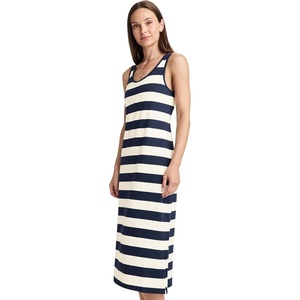 Jockey Women’s Activewear Cotton Stretch Tank Dress with Built-in Bra(Balanced Stripe)