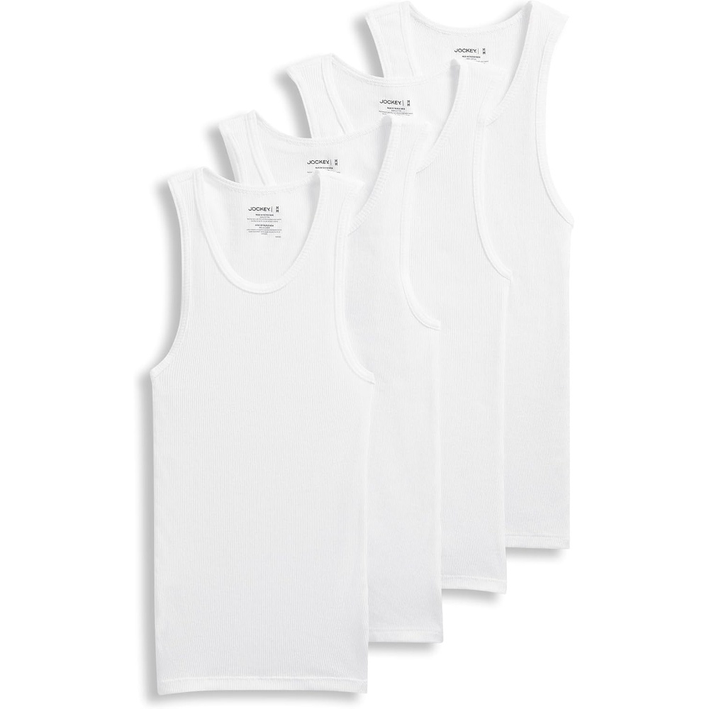 image:imageJockey Boys Undershirt Boys 100 Cotton Rib Tank  4 PackWhite