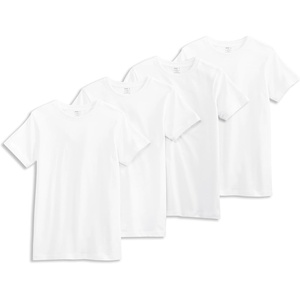 Jockey Boy’s Undershirt Boys’ 100% Cotton Crew Neck T-Shirt – 4 Pack(White)