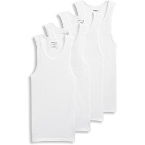 Jockey Boy’s Undershirt Boys’ 100% Cotton Rib Tank – 4 Pack(White)