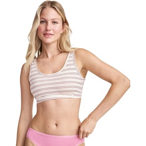 Jockey Women’s Bra Organic Cotton Stretch Tank Strap Bralette(Fawn Stripe)