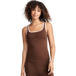 Jockey Women’s Loungewear Cotton Stretch Ruched Tank(Coffee)