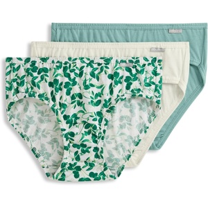 Jockey Women’s Underwear 100% Cotton Elance Bikini – 3 Pack(Botanical Sage)
