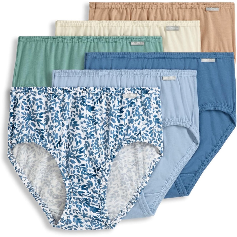 image:imageJockey Womens Underwear 100 Cotton Elance Hipster  6 PackLeaf Burst