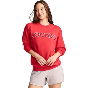 Jockey Women’s Loungewear Unwind Lounge Crew Sweatshirt(Dragonfruit Red)