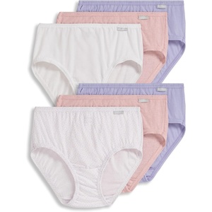 Jockey Women’s Underwear 100% Cotton Elance Hipster – 6 Pack(Tango Dot/Violet Veil/Coral Mist Heather/White/Violet Veil/Coral Mist Heather)