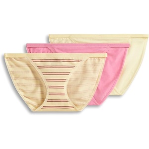Jockey Women’s Underwear Organic Cotton Stretch Logo String Bikini – 3 Pack(Fawn Sparkles)