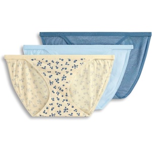 Jockey Women’s Underwear Organic Cotton Stretch Logo String Bikini – 3 Pack(Winter Floral)